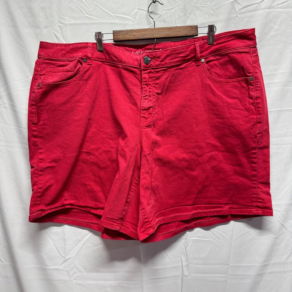 Lane Bryant Red Denim Shorts Womens Plus Size 24W Stretch Girlfriend Casual